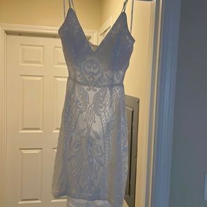 Lulus Romantic spark white sequin cutout bodycon mini dress size small